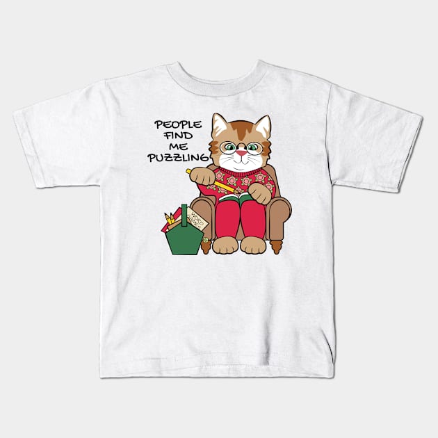 People Find Me Puzzling Kids T-Shirt by Sue Cervenka